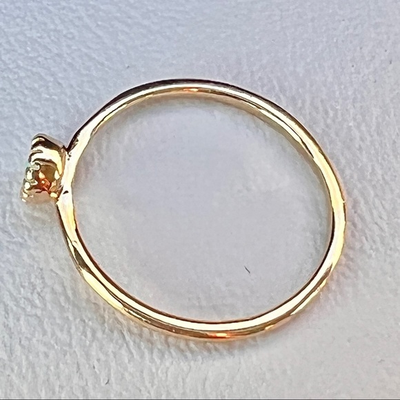 Budding Bloom Opal Solitary Synthetic Ring in Gold Tone Milgrain Bezel, Size 6 - Picture 7 of 8